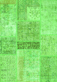 Patchwork Green Transitional Rug, con247grn