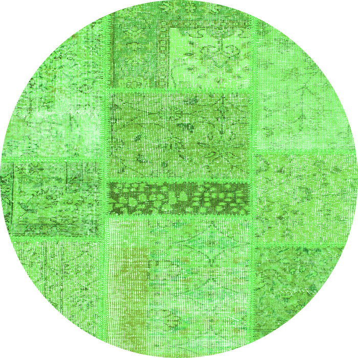 Square Patchwork Green Transitional Rug, con247grn