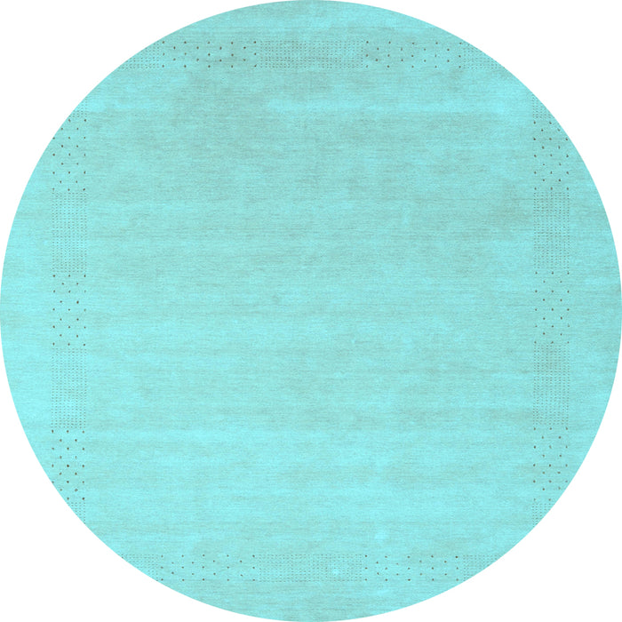 Round Solid Light Blue Modern Rug, con2480lblu