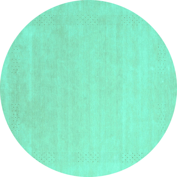 Round Solid Turquoise Modern Rug, con2480turq