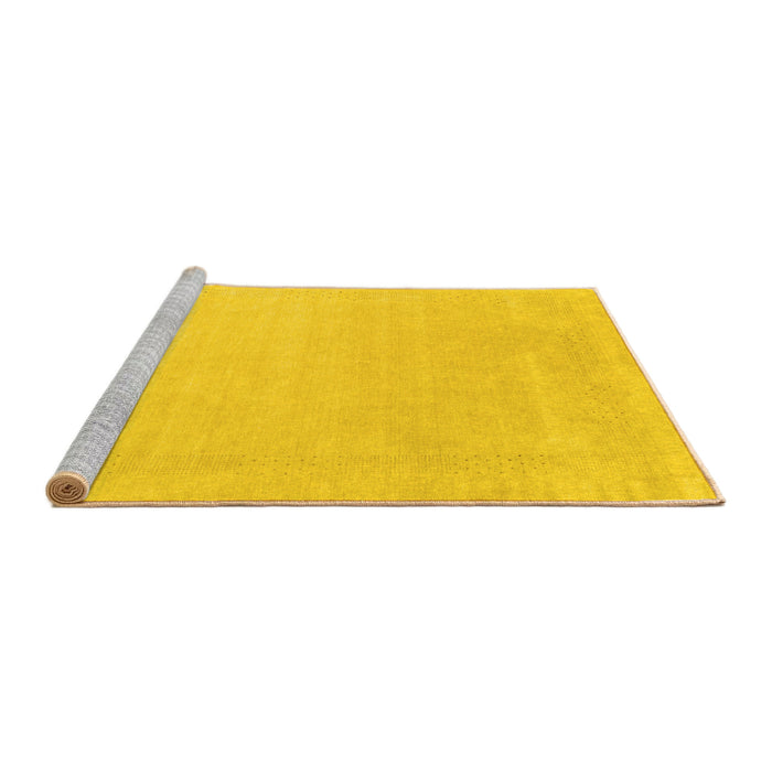 Sideview of Machine Washable Solid Yellow Modern Rug, wshcon2480yw