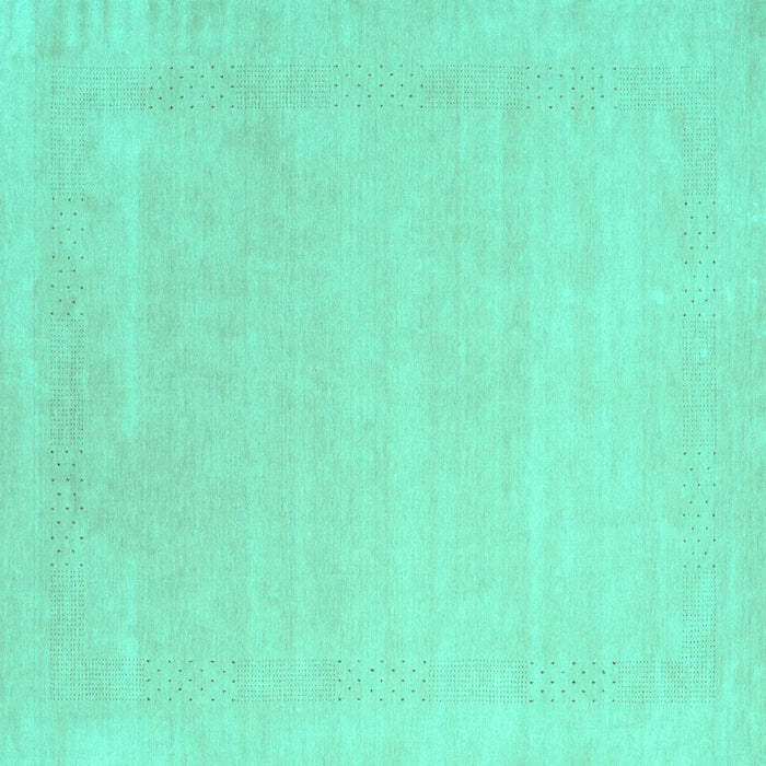 Square Machine Washable Solid Turquoise Modern Area Rugs, wshcon2480turq