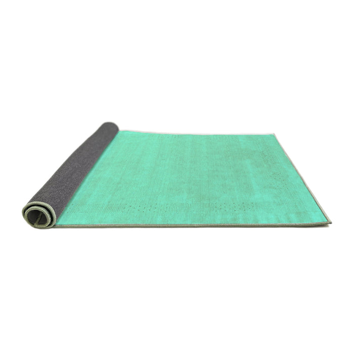 Sideview of Solid Turquoise Modern Rug, con2480turq