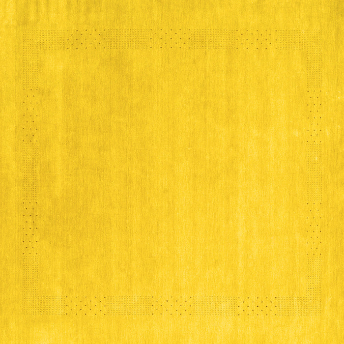 Square Solid Yellow Modern Rug, con2480yw