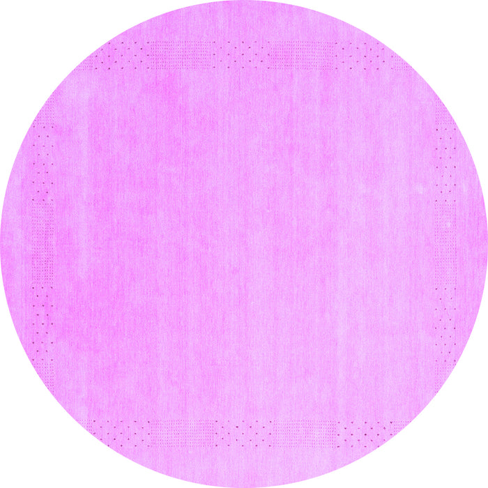 Round Machine Washable Solid Purple Modern Area Rugs, wshcon2480pur
