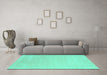 Machine Washable Solid Turquoise Modern Area Rugs in a Living Room,, wshcon2480turq