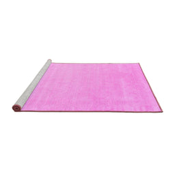 Sideview of Machine Washable Solid Pink Modern Rug, wshcon2480pnk