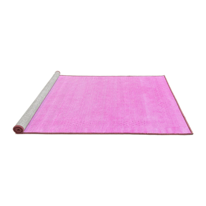 Sideview of Machine Washable Solid Pink Modern Rug, wshcon2480pnk