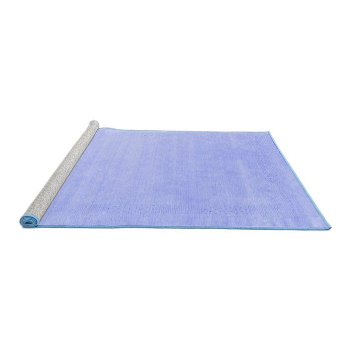 Sideview of Machine Washable Solid Blue Modern Rug, wshcon2480blu