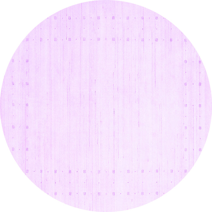 Round Machine Washable Solid Purple Modern Area Rugs, wshcon2481pur