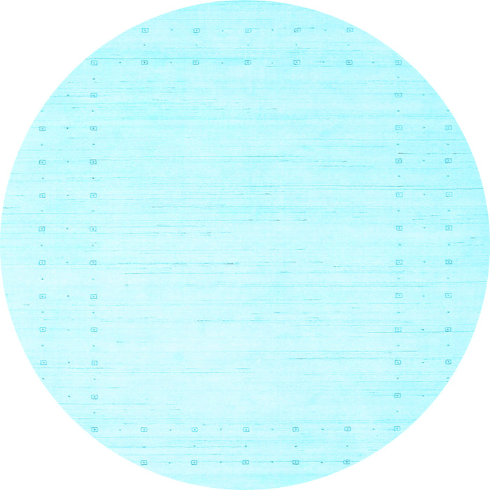 Round Machine Washable Solid Light Blue Modern Rug, wshcon2481lblu