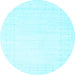 Round Machine Washable Solid Light Blue Modern Rug, wshcon2481lblu