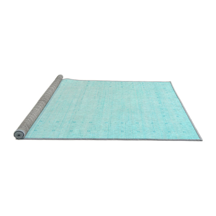 Sideview of Machine Washable Solid Light Blue Modern Rug, wshcon2481lblu
