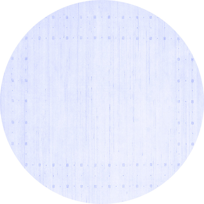 Round Machine Washable Solid Blue Modern Rug, wshcon2481blu