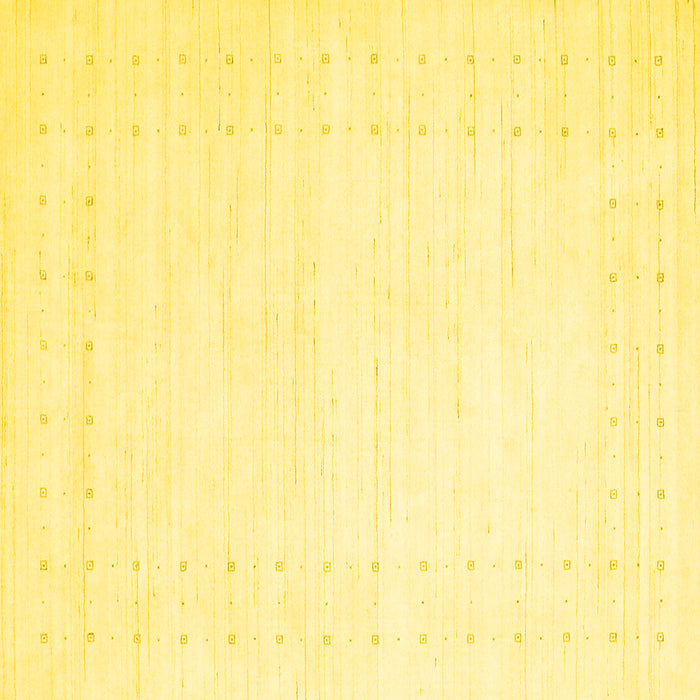 Square Machine Washable Solid Yellow Modern Rug, wshcon2481yw