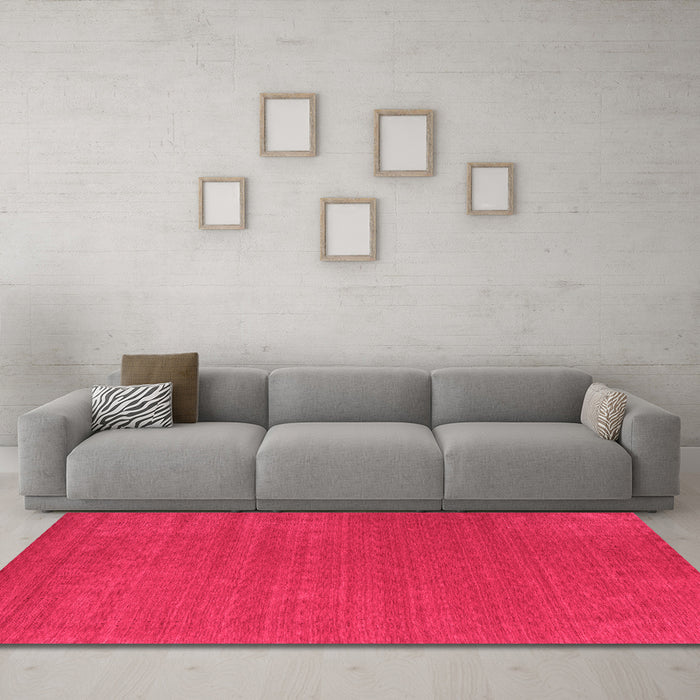 Machine Washable Abstract Pink Contemporary Rug in a Living Room, wshcon2482pnk
