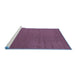 Sideview of Machine Washable Abstract Blue Contemporary Rug, wshcon2482blu