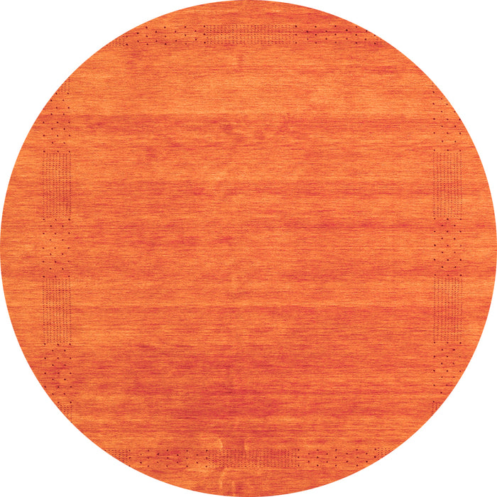 Square Abstract Orange Contemporary Rug, con2483org
