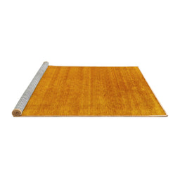 Sideview of Machine Washable Abstract Yellow Contemporary Rug, wshcon2483yw