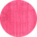 Round Abstract Pink Contemporary Rug, con2483pnk