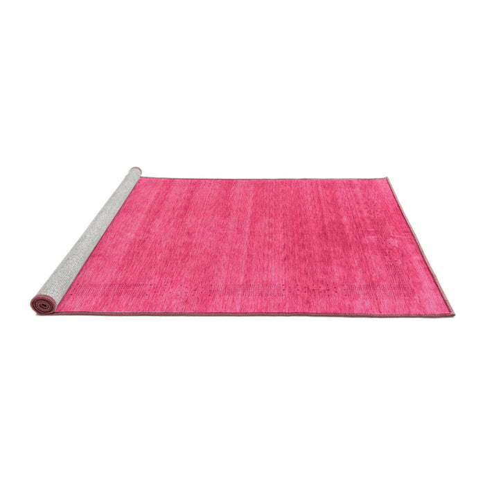 Sideview of Machine Washable Abstract Pink Contemporary Rug, wshcon2483pnk