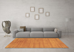 Machine Washable Abstract Brown Contemporary Rug in a Living Room,, wshcon2483brn