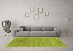 Machine Washable Abstract Turquoise Contemporary Area Rugs in a Living Room,, wshcon2483turq