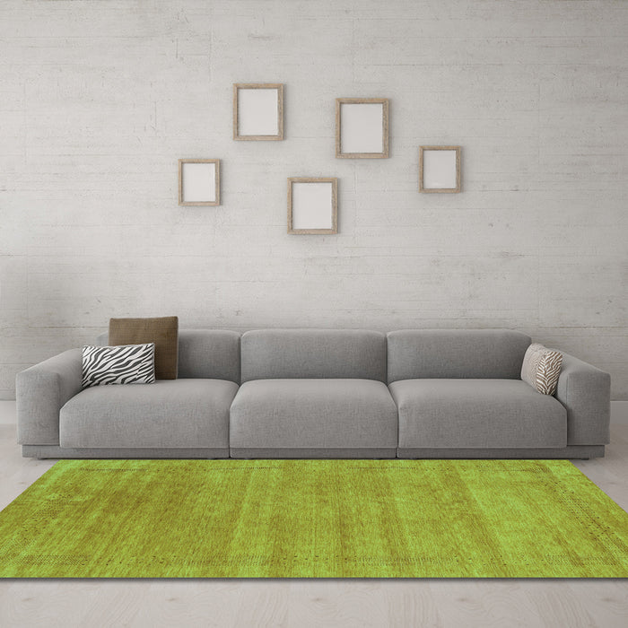 Machine Washable Abstract Turquoise Contemporary Area Rugs in a Living Room,, wshcon2483turq