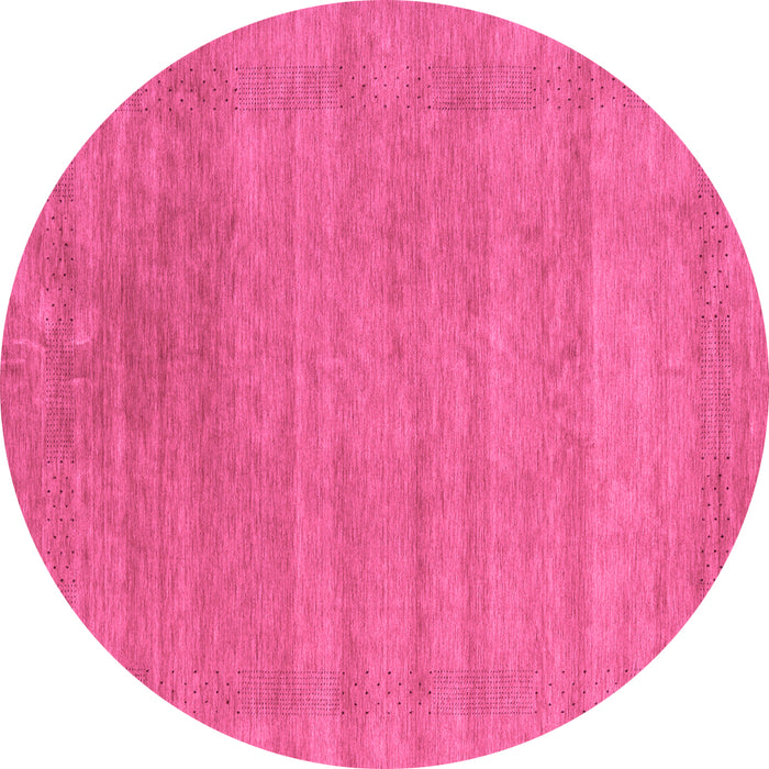 Round Machine Washable Abstract Purple Contemporary Area Rugs, wshcon2483pur