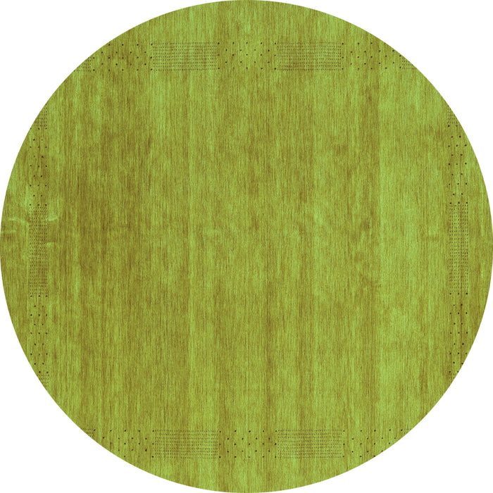 Round Abstract Turquoise Contemporary Rug, con2483turq