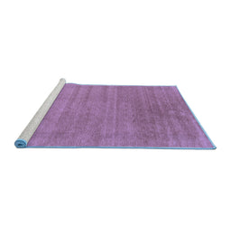 Sideview of Machine Washable Abstract Blue Contemporary Rug, wshcon2483blu