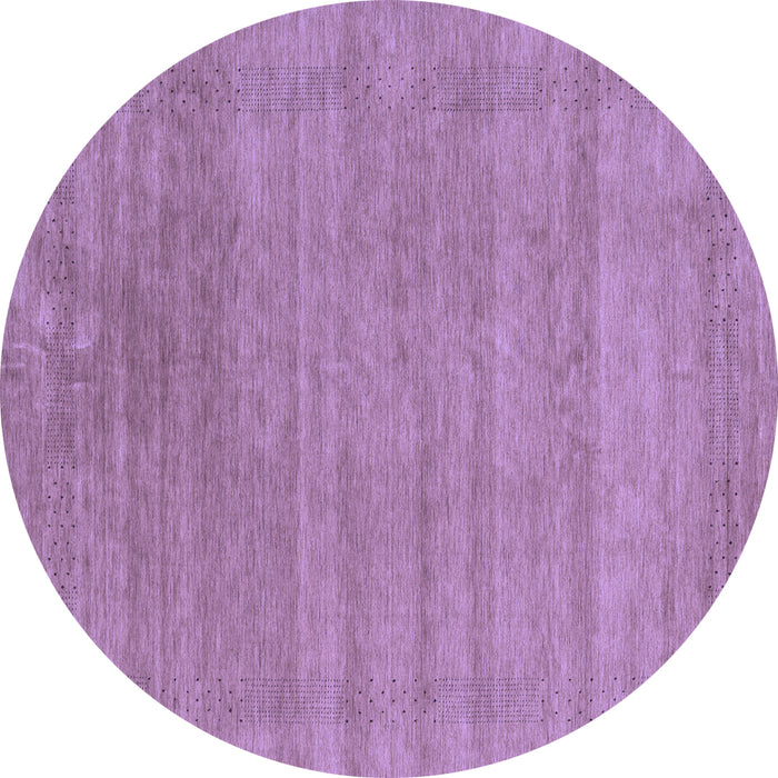 Round Abstract Blue Contemporary Rug, con2483blu