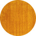 Round Abstract Yellow Contemporary Rug, con2483yw