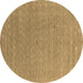 Round Machine Washable Abstract Brown Contemporary Rug, wshcon2484brn