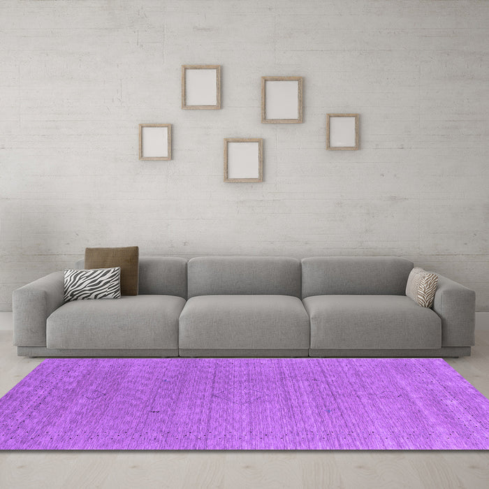 Machine Washable Abstract Purple Contemporary Area Rugs in a Living Room, wshcon2484pur