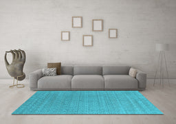 Machine Washable Abstract Light Blue Contemporary Rug in a Living Room, wshcon2484lblu