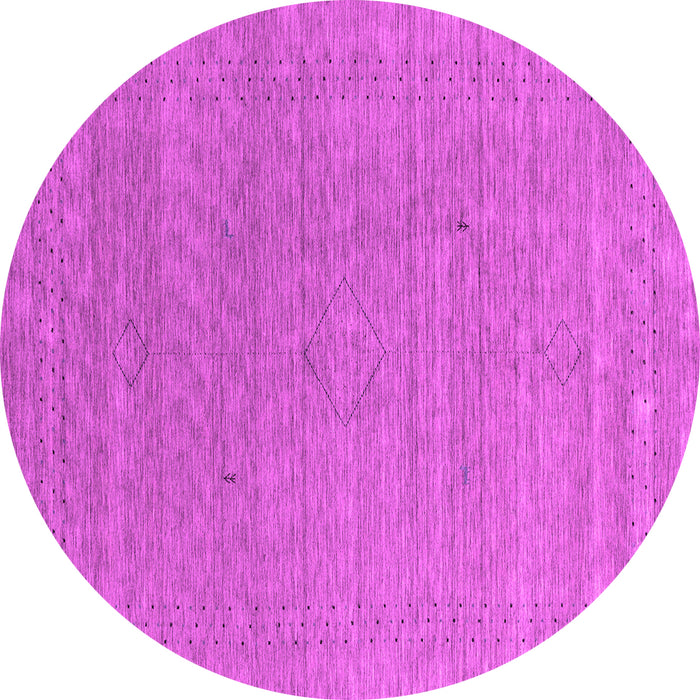 Round Abstract Pink Contemporary Rug, con2484pnk