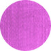 Round Abstract Pink Contemporary Rug, con2484pnk