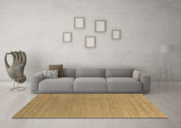 Machine Washable Abstract Brown Contemporary Rug in a Living Room,, wshcon2484brn