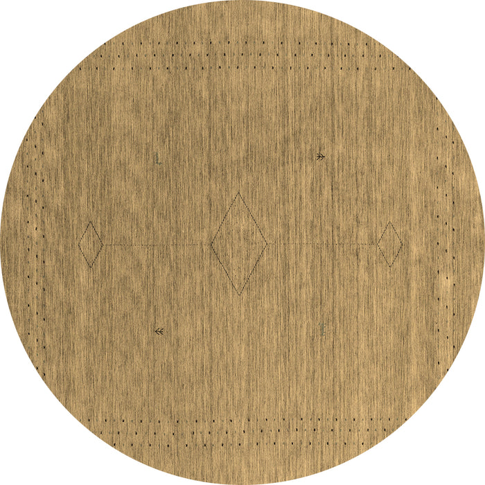 Round Abstract Brown Contemporary Rug, con2484brn
