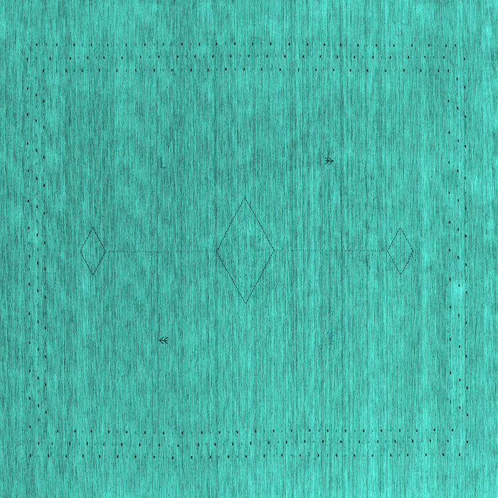 Square Machine Washable Abstract Turquoise Contemporary Area Rugs, wshcon2484turq