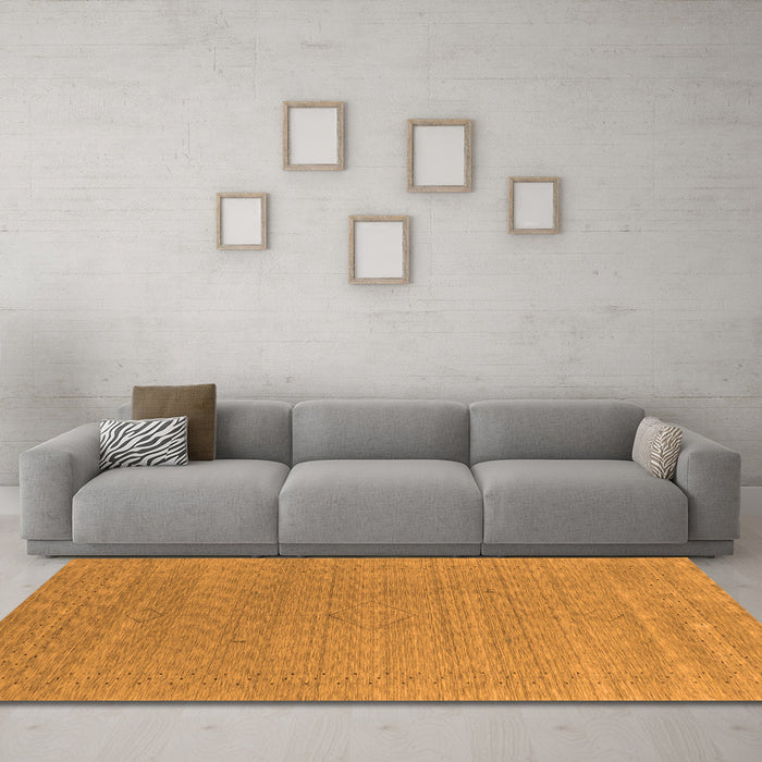 Machine Washable Abstract Orange Contemporary Area Rugs in a Living Room, wshcon2484org