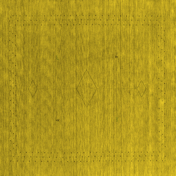 Square Machine Washable Abstract Yellow Contemporary Rug, wshcon2484yw