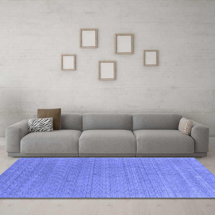 Machine Washable Abstract Blue Contemporary Rug in a Living Room, wshcon2484blu