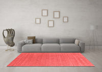 Machine Washable Abstract Red Contemporary Rug, wshcon2484red