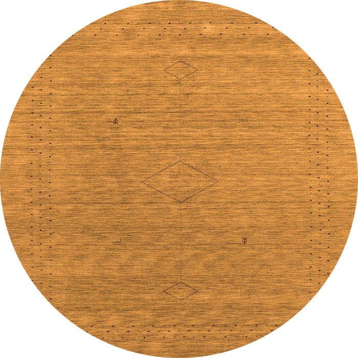 Square Abstract Orange Contemporary Rug, con2484org