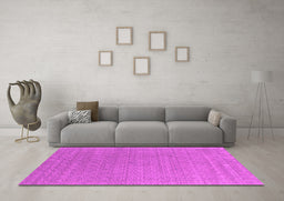 Machine Washable Abstract Pink Contemporary Rug in a Living Room, wshcon2484pnk