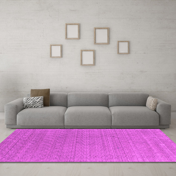 Machine Washable Abstract Pink Contemporary Rug in a Living Room, wshcon2484pnk