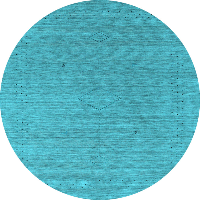 Round Abstract Light Blue Contemporary Rug, con2484lblu