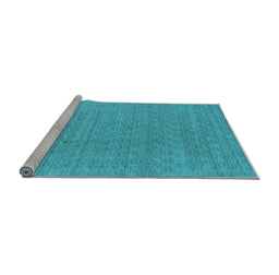 Sideview of Machine Washable Abstract Light Blue Contemporary Rug, wshcon2484lblu